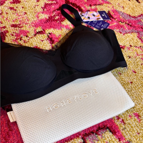 Honeylove Crossover Bra - XL (38D/DD,E) - Black - Free Intimate Wash Bag - Picture 3 of 4